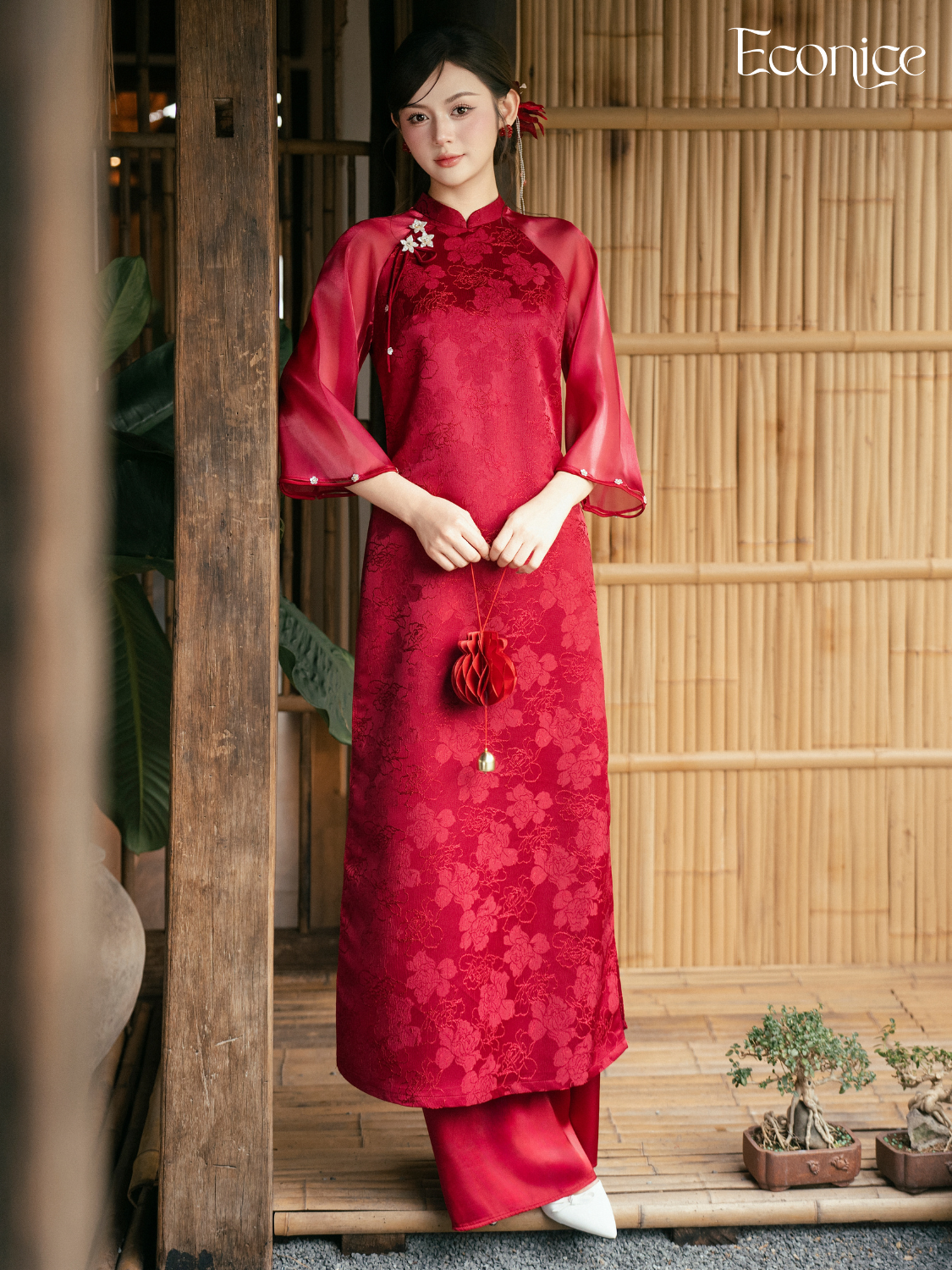 Set áo dài cách tân nữ Econice Chu Yên Set áo dài cách tân nữ Econice Chu Yên - Ảnh 2