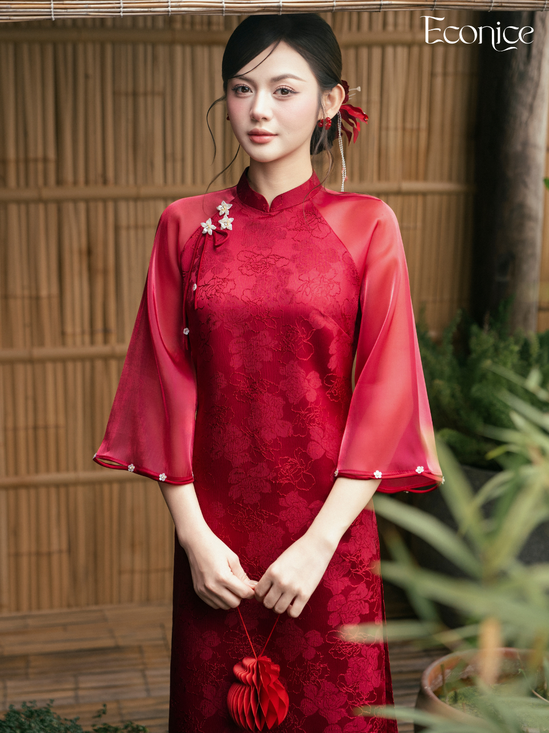 Set áo dài cách tân nữ Econice Chu Yên Set áo dài cách tân nữ Econice Chu Yên - Ảnh 4