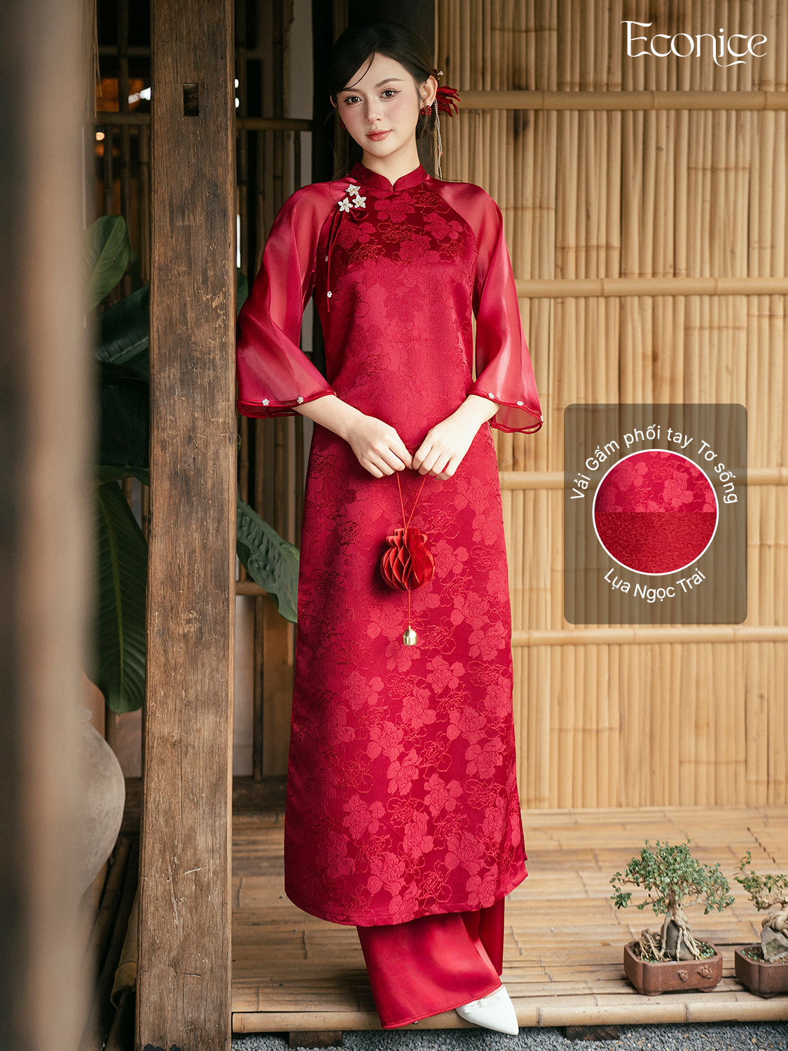 Set áo dài cách tân nữ Econice Chu Yên Set áo dài cách tân nữ Econice Chu Yên - Ảnh 5